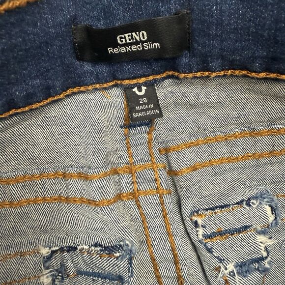 NEW True Religion Geno Big T Flap Slim Jean Men Size 29 $199 Dark Roper Wash - Picture 5 of 14